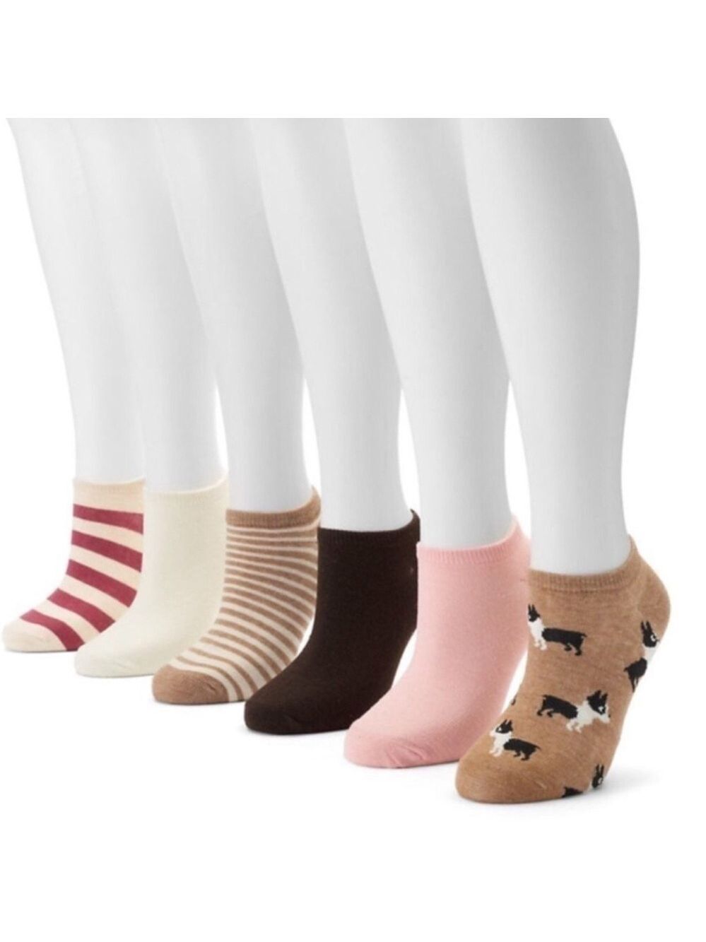 Sonoma Woman’s 6 pack no show solid and graphic design socks size 9-11